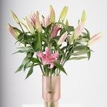 Pink Lilies in Custom Vase Selection