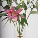 Pink Lilies in Clear Vase