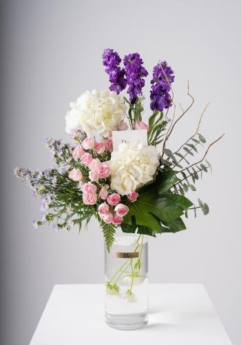 Hydrangea and Purple Matthiola