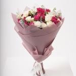 Crimson Frost - Spray Rose Bouquet with Eucalyptus