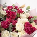 Crimson Frost - Spray Rose Bouquet with Eucalyptus