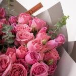 Soft Pink - Spray Rose Bouquet with Eucalyptus