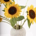 Sunflowers in White Textured Ceramic Vase